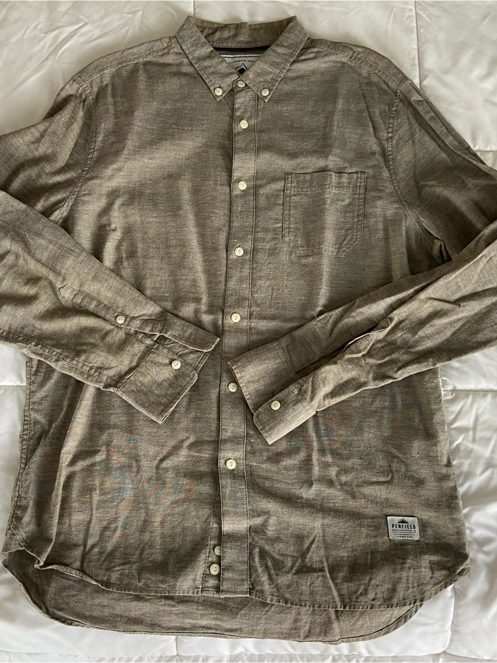 Penfield Gray Button Down Shirt Large